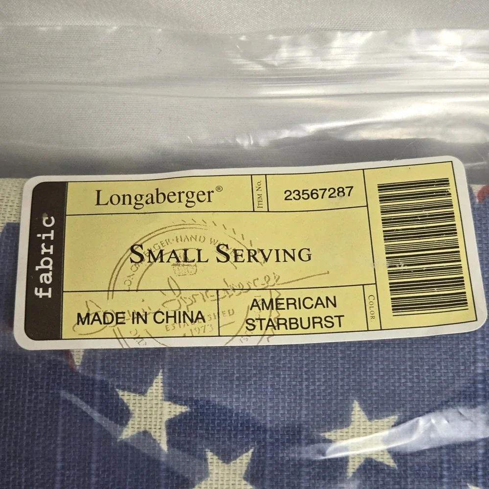 Longaberger Small Serving Basket Liner American Starburst 23567287 New